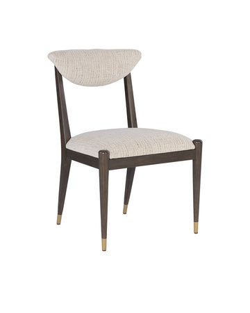 Currey and Company Side Chair from the Arlan Collection collection in Coffee Brown/Antique Brass finish