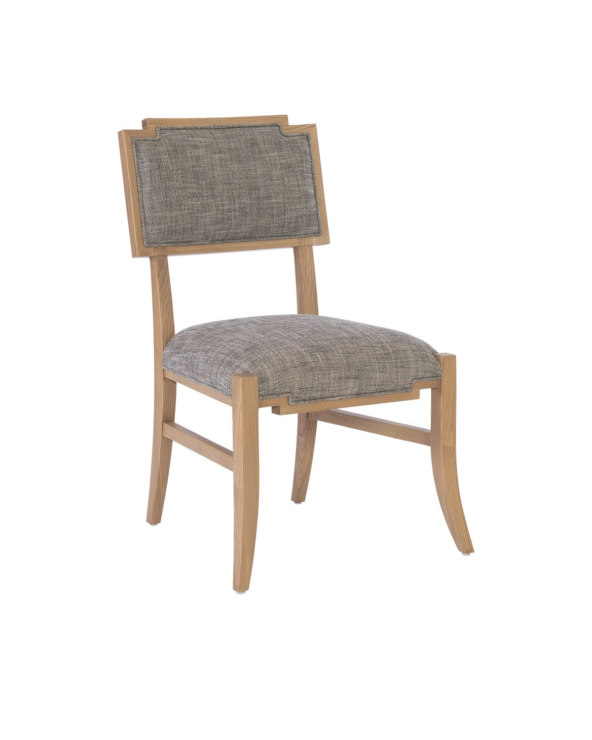 Currey and Company Side Chair from the Melanie Collection collection in Blonde Ash Wood/Brass finish