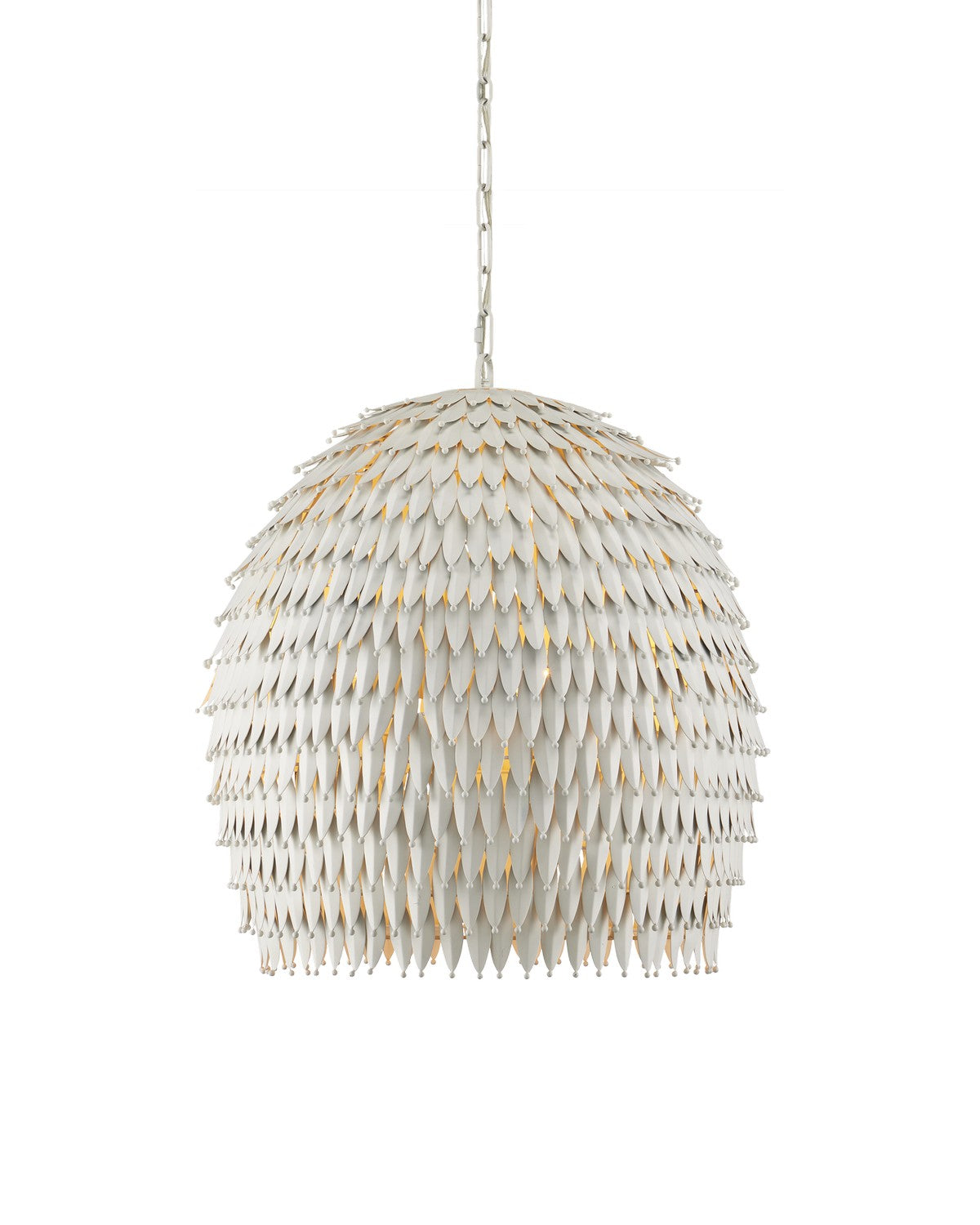 Currey and Company Three Light Pendant from the Overlay Collection collection in White finish