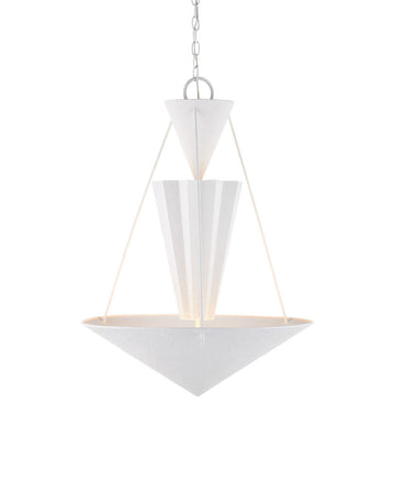 Currey and Company One Light Chandelier from the Empyrean Collection collection in Yeso Blanco finish