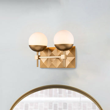 Lucas + McKearn Two Light Bath from the Deco collection in Lacquered Gold finish