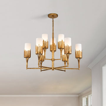 Lucas + McKearn Nine Light Chandelier from the Sawgrass collection in Gold Leaf finish