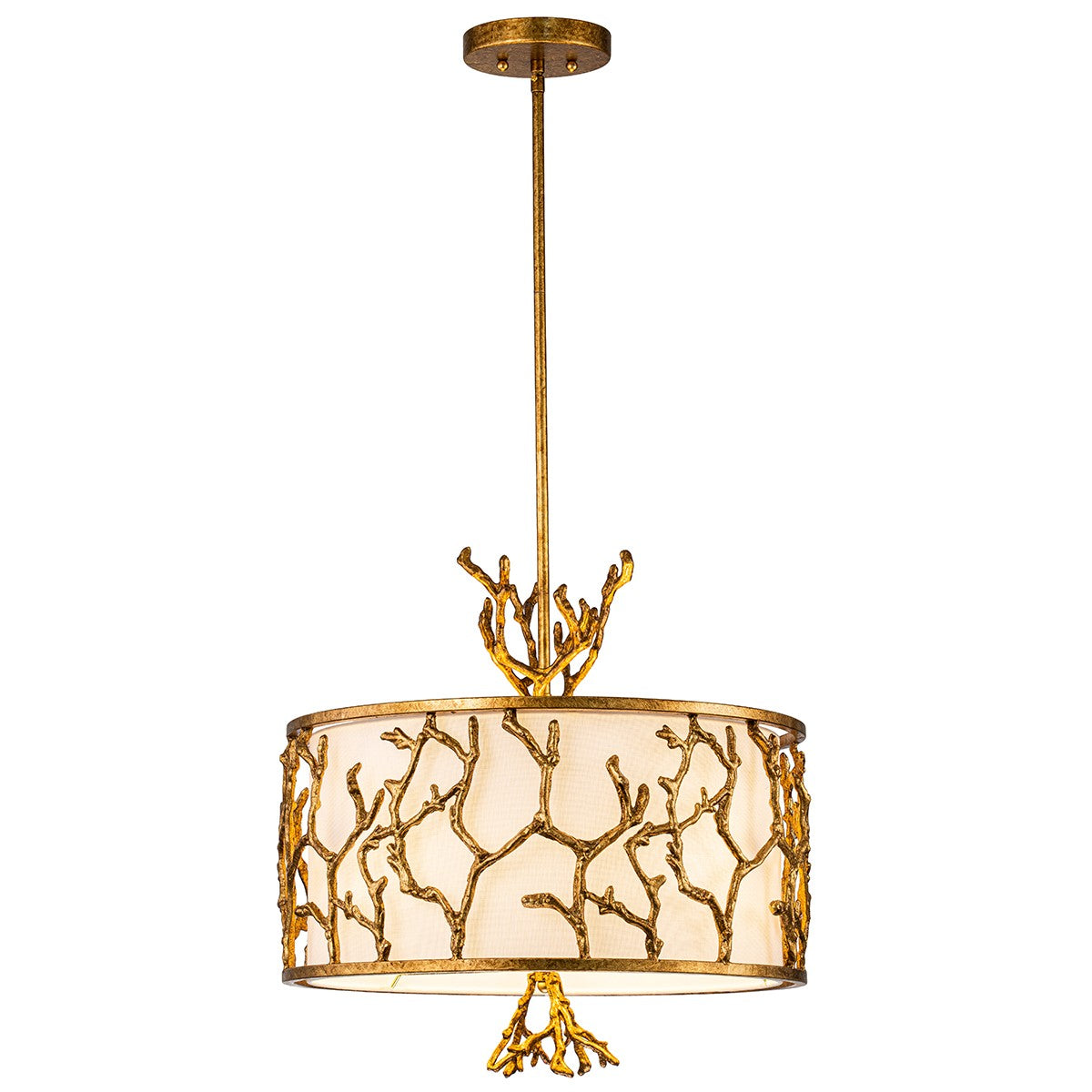 Lucas + McKearn Three Light Chandelier from the Coral collection in Gold finish