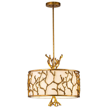Lucas + McKearn Three Light Chandelier from the Coral collection in Gold finish