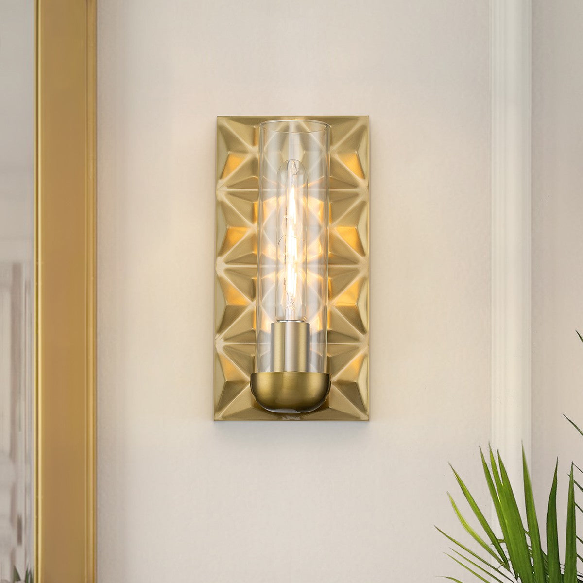 Lucas + McKearn One Light Wall Sconce from the Alpha collection in Aged Brass finish