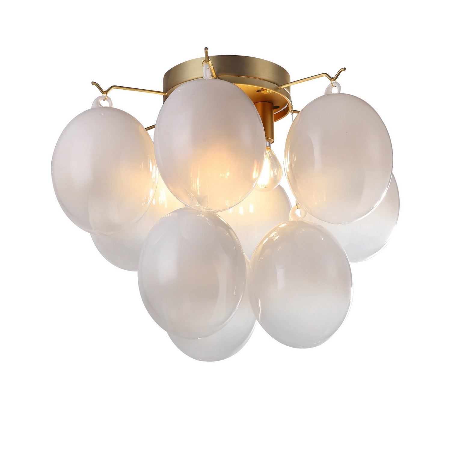 Artcraft Four Light Semi-Flush Mount from the Globo collection in Brass finish