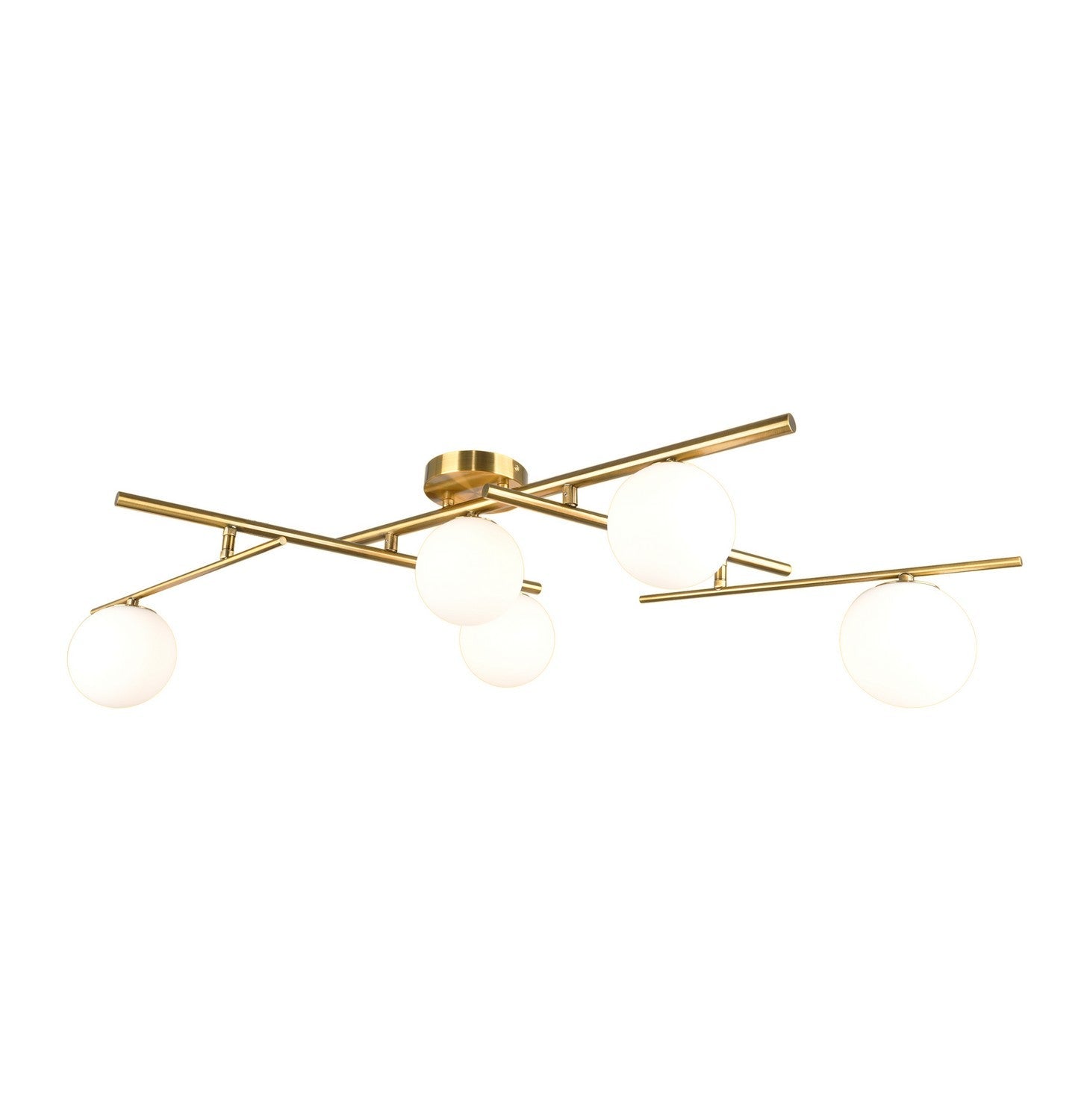 Artcraft Five Light Semi-Flush Mount from the Modena collection in Plated Brushed Brass finish