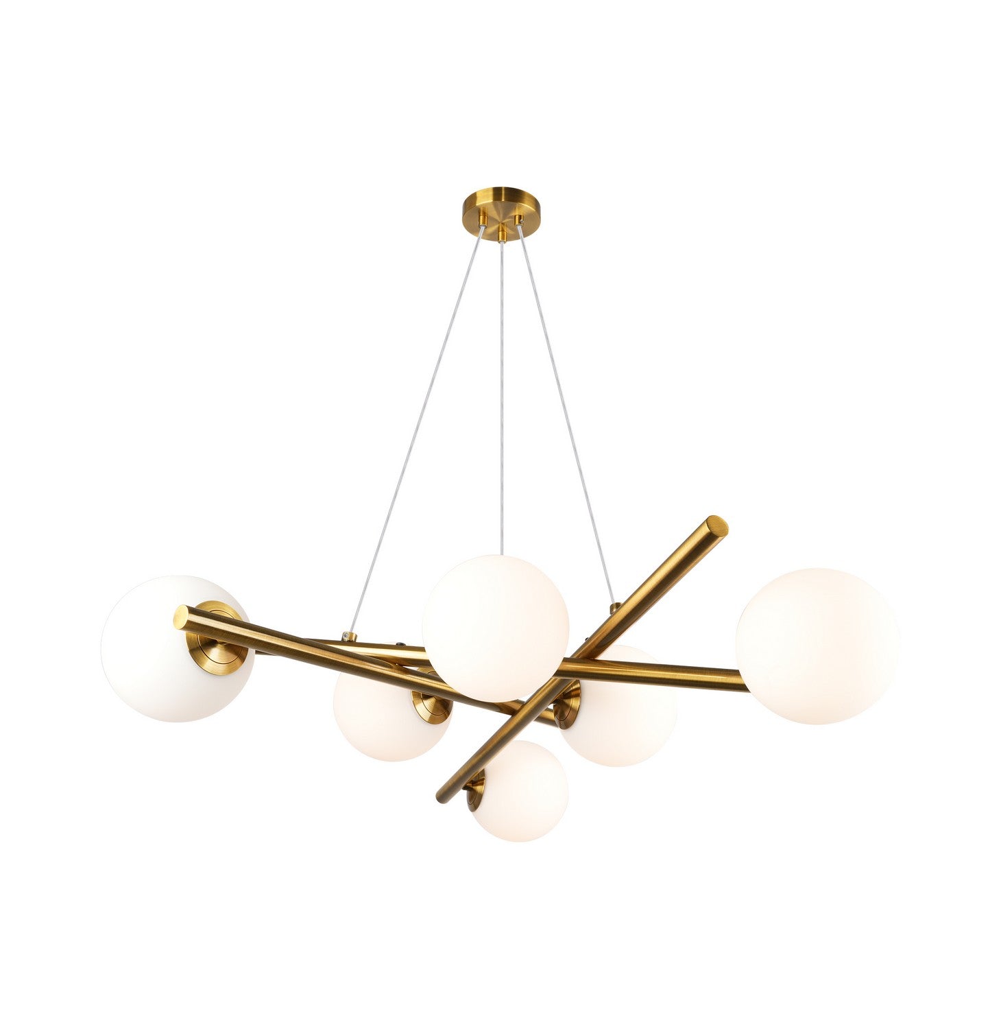 Artcraft Six Light Chandelier from the Modena collection in Plated Brushed Brass finish