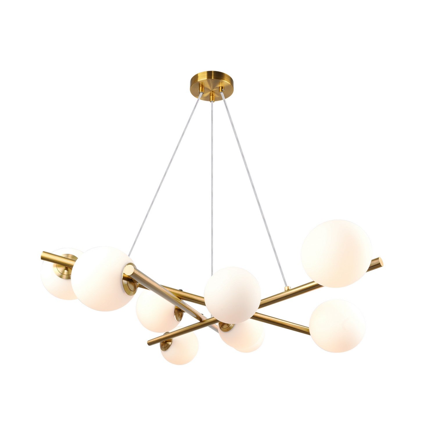 Artcraft Nine Light Chandelier from the Modena collection in Plated Brushed Brass finish