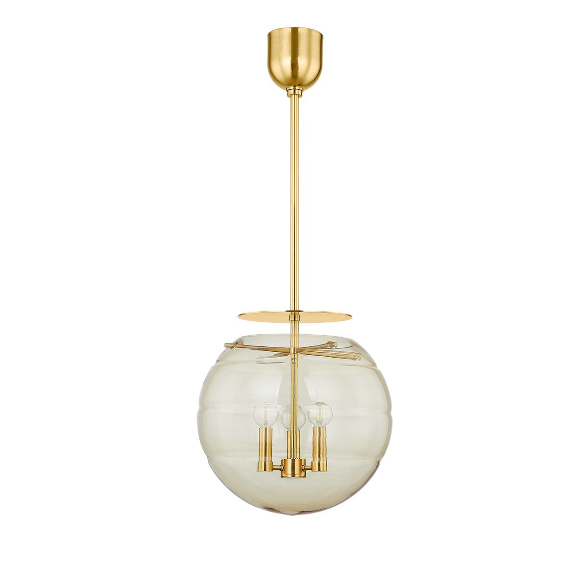 Hudson Valley Three Light Pendant from the Gill collection in Aged Brass finish