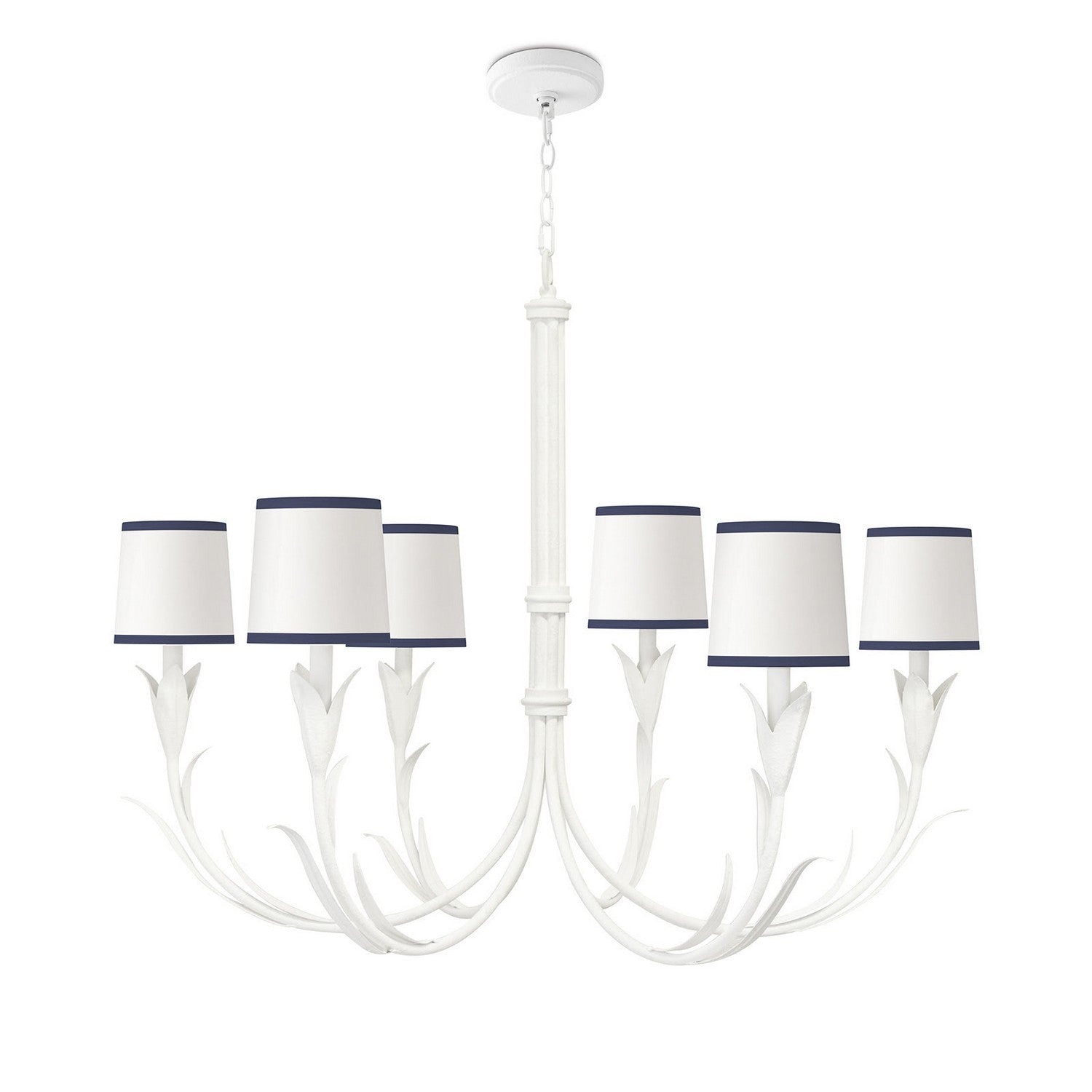 Regina Andrew Six Light Chandelier from the River Reed collection in White finish
