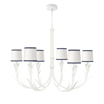 Regina Andrew Six Light Chandelier from the River Reed collection in White finish