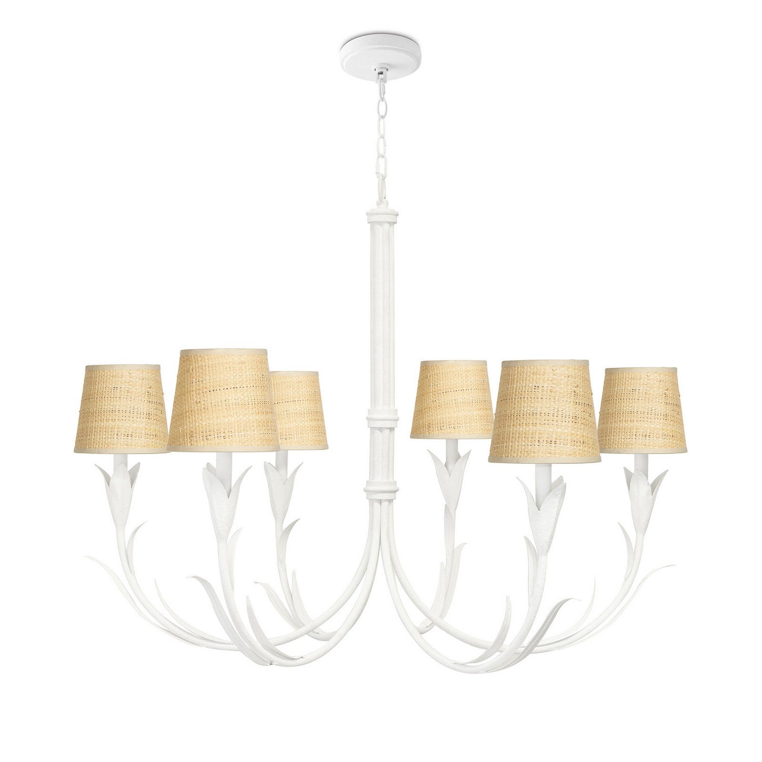 Regina Andrew Six Light Chandelier from the River Reed collection in White finish