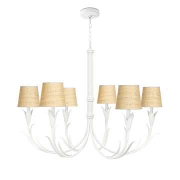 Regina Andrew Six Light Chandelier from the River Reed collection in White finish