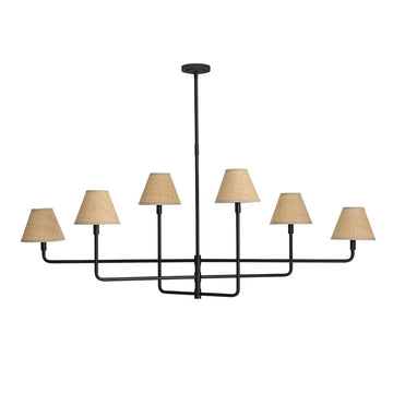 Regina Andrew Six Light Chandelier from the Polly collection in Blackened Brass finish