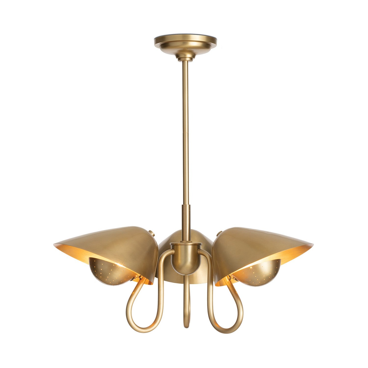 Regina Andrew Three Light Pendant from the Keaton collection in Natural Brass finish