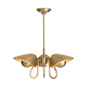 Regina Andrew Three Light Pendant from the Keaton collection in Natural Brass finish