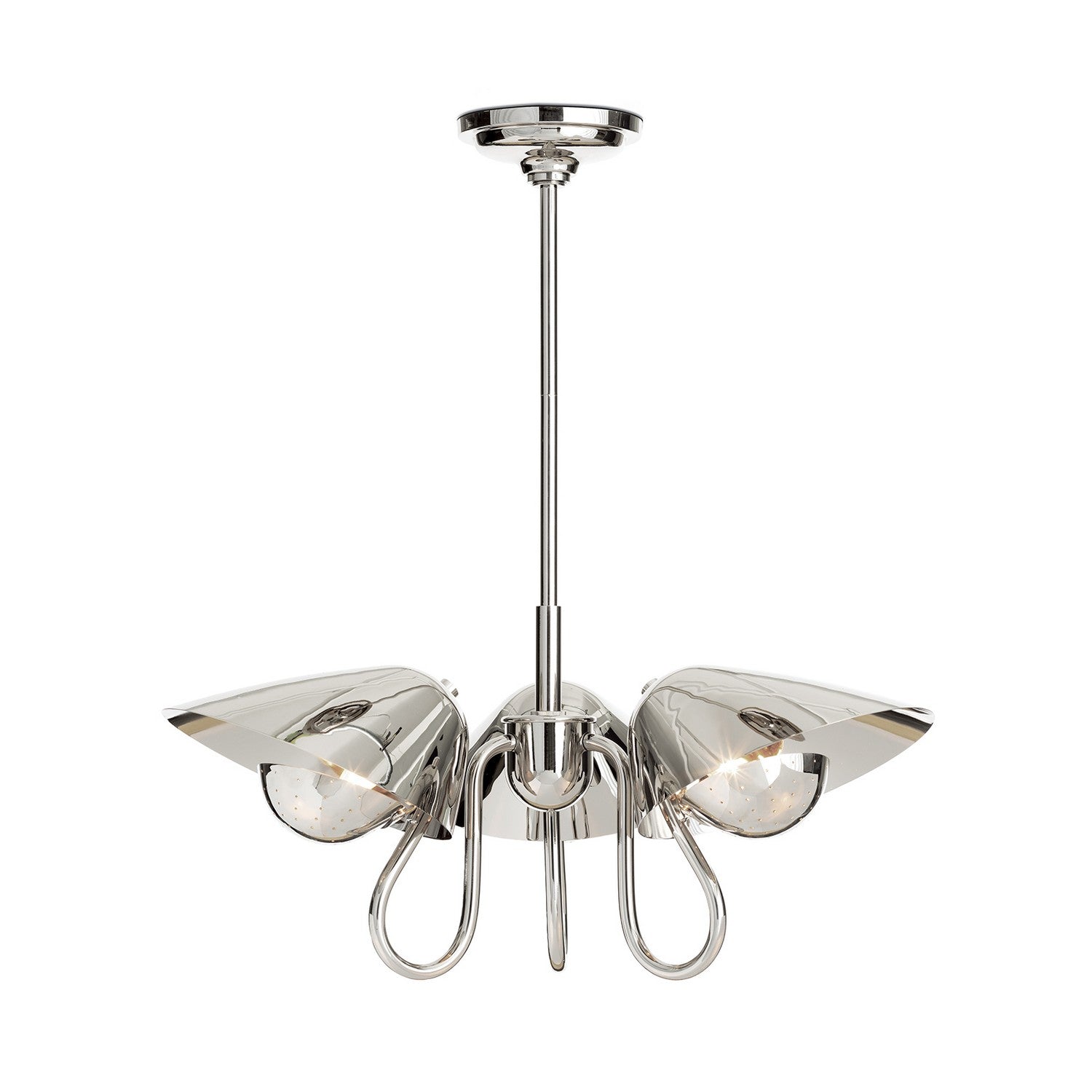 Regina Andrew Three Light Pendant from the Keaton collection in Polished Nickel finish