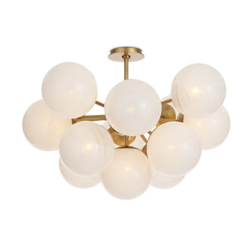 Regina Andrew 13 Light Flush Mount from the Shine collection in Natural Brass finish