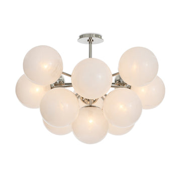 Regina Andrew 13 Light Flush Mount from the Shine collection in Polished Nickel finish