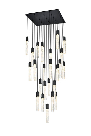 Elegant Lighting 16 Light Chandelier from the Aurora collection in Satin Gold And Clear finish