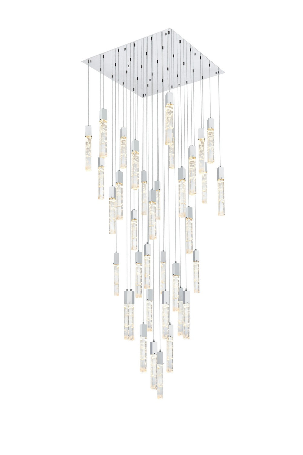 Elegant Lighting 36 Light Chandelier from the Aurora collection in Chrome And Clear finish