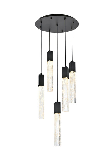 Elegant Lighting Five Light Chandelier from the Aurora collection in Chrome And Clear finish
