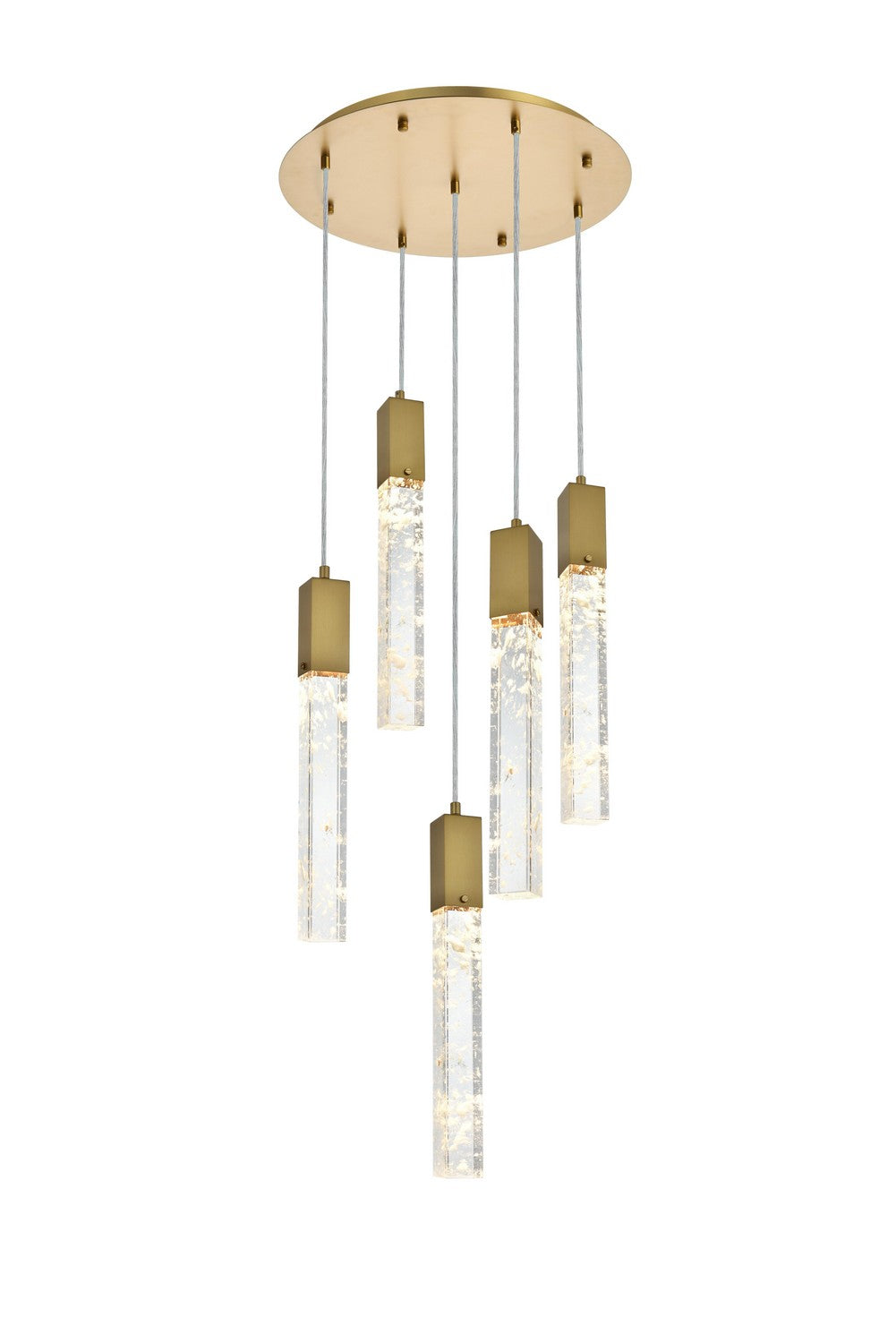 Elegant Lighting Five Light Chandelier from the Aurora collection in Satin Gold And Clear finish