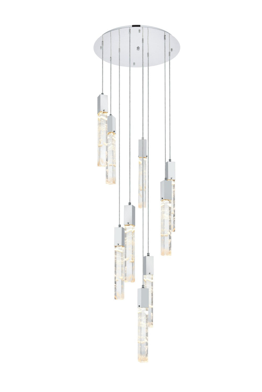 Elegant Lighting Nine Light Chandelier from the Aurora collection in Chrome And Clear finish