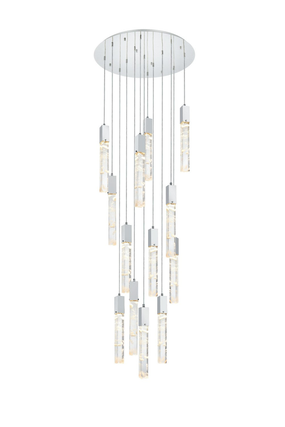 Elegant Lighting 13 Light Chandelier from the Aurora collection in Chrome And Clear finish