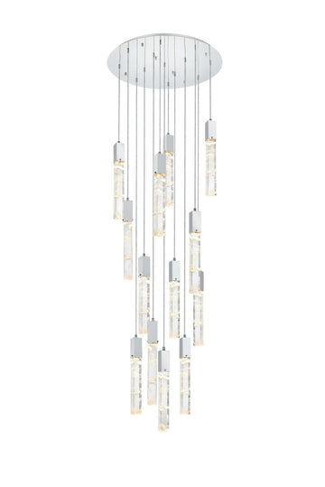 Elegant Lighting 13 Light Chandelier from the Aurora collection in Chrome And Clear finish