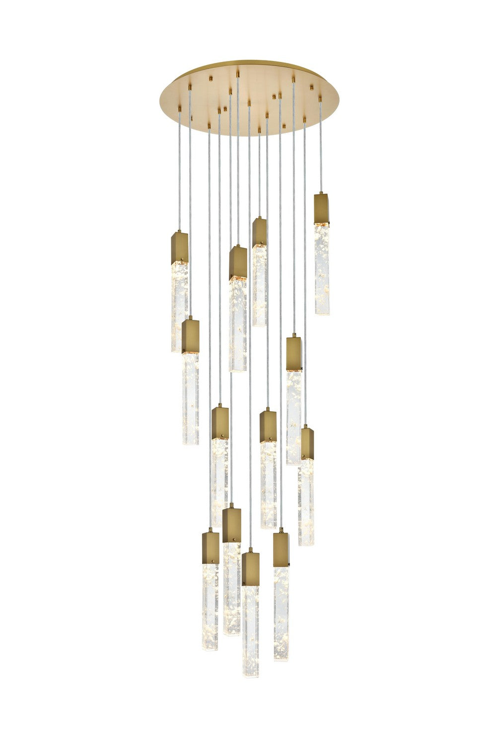 Elegant Lighting 13 Light Chandelier from the Aurora collection in Satin Gold And Clear finish