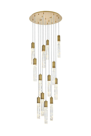 Elegant Lighting 13 Light Chandelier from the Aurora collection in Satin Gold And Clear finish