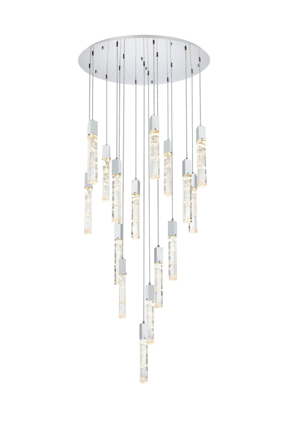 Elegant Lighting 16 Light Chandelier from the Aurora collection in Chrome And Clear finish