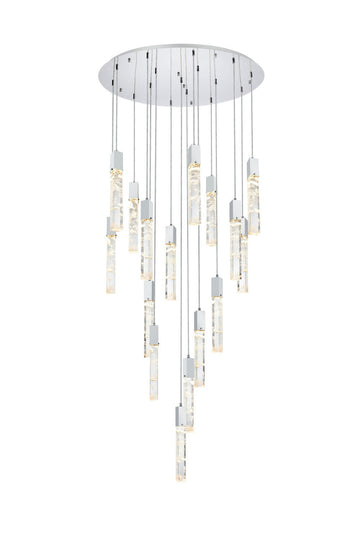 Elegant Lighting 16 Light Chandelier from the Aurora collection in Chrome And Clear finish