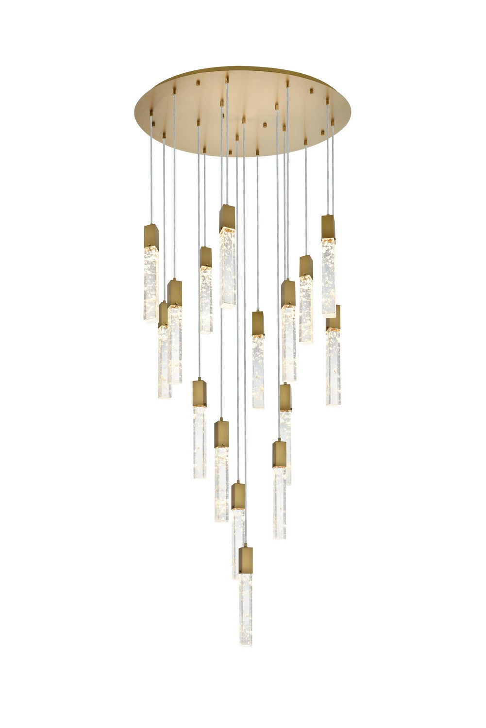 Elegant Lighting 16 Light Chandelier from the Aurora collection in Satin Gold And Clear finish