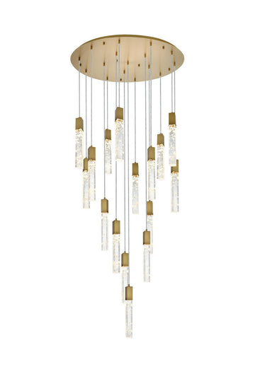 Elegant Lighting 16 Light Chandelier from the Aurora collection in Satin Gold And Clear finish
