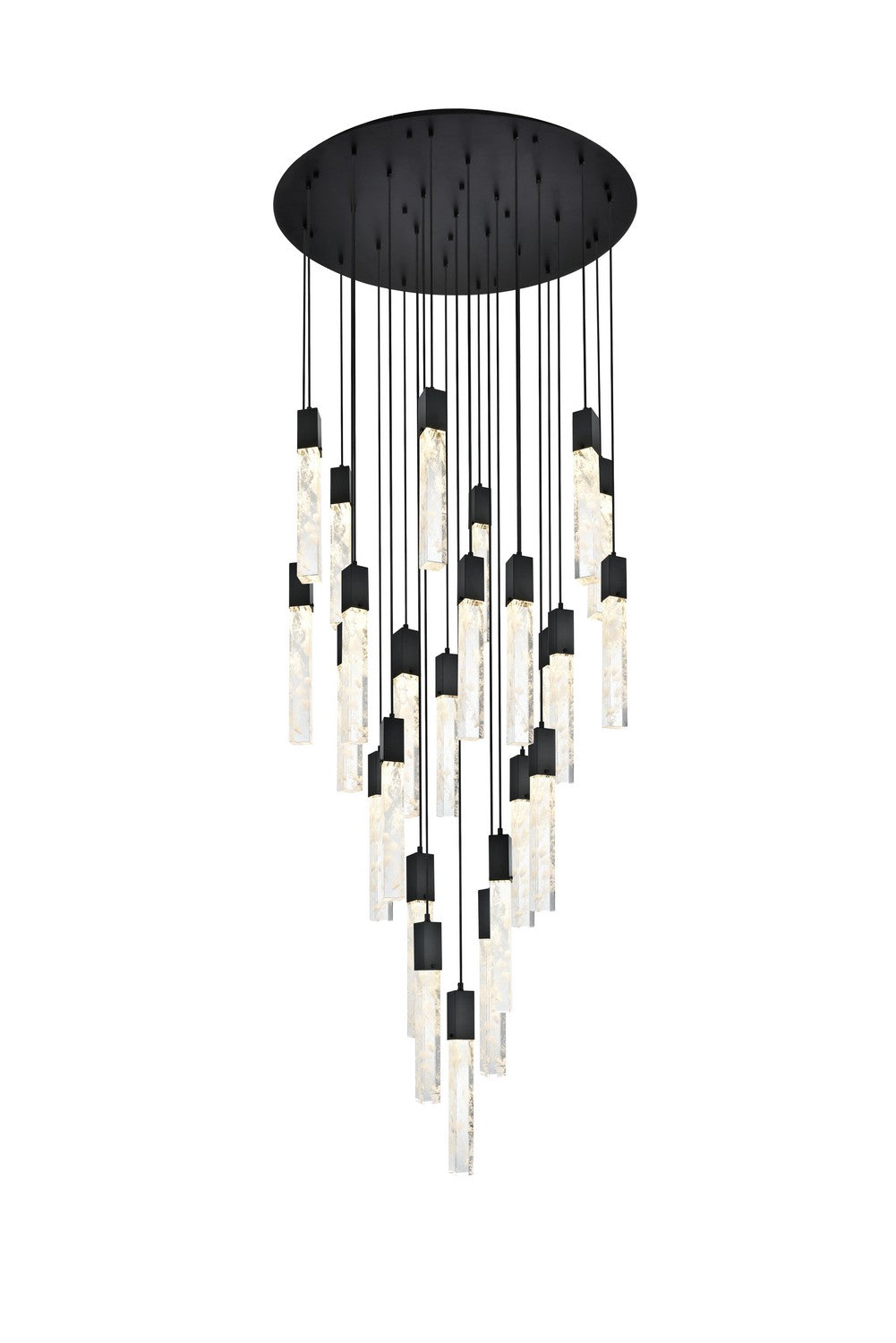 Elegant Lighting 25 Light Chandelier from the Aurora collection in Black And Clear finish