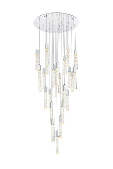 Elegant Lighting 25 Light Chandelier from the Aurora collection in Chrome And Clear finish