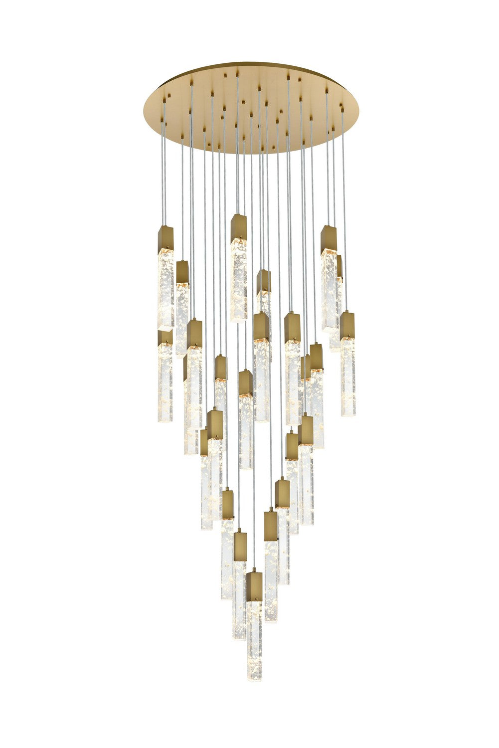 Elegant Lighting 25 Light Chandelier from the Aurora collection in Satin Gold And Clear finish