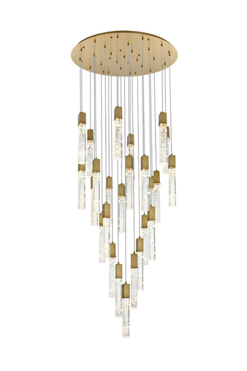 Elegant Lighting 25 Light Chandelier from the Aurora collection in Satin Gold And Clear finish