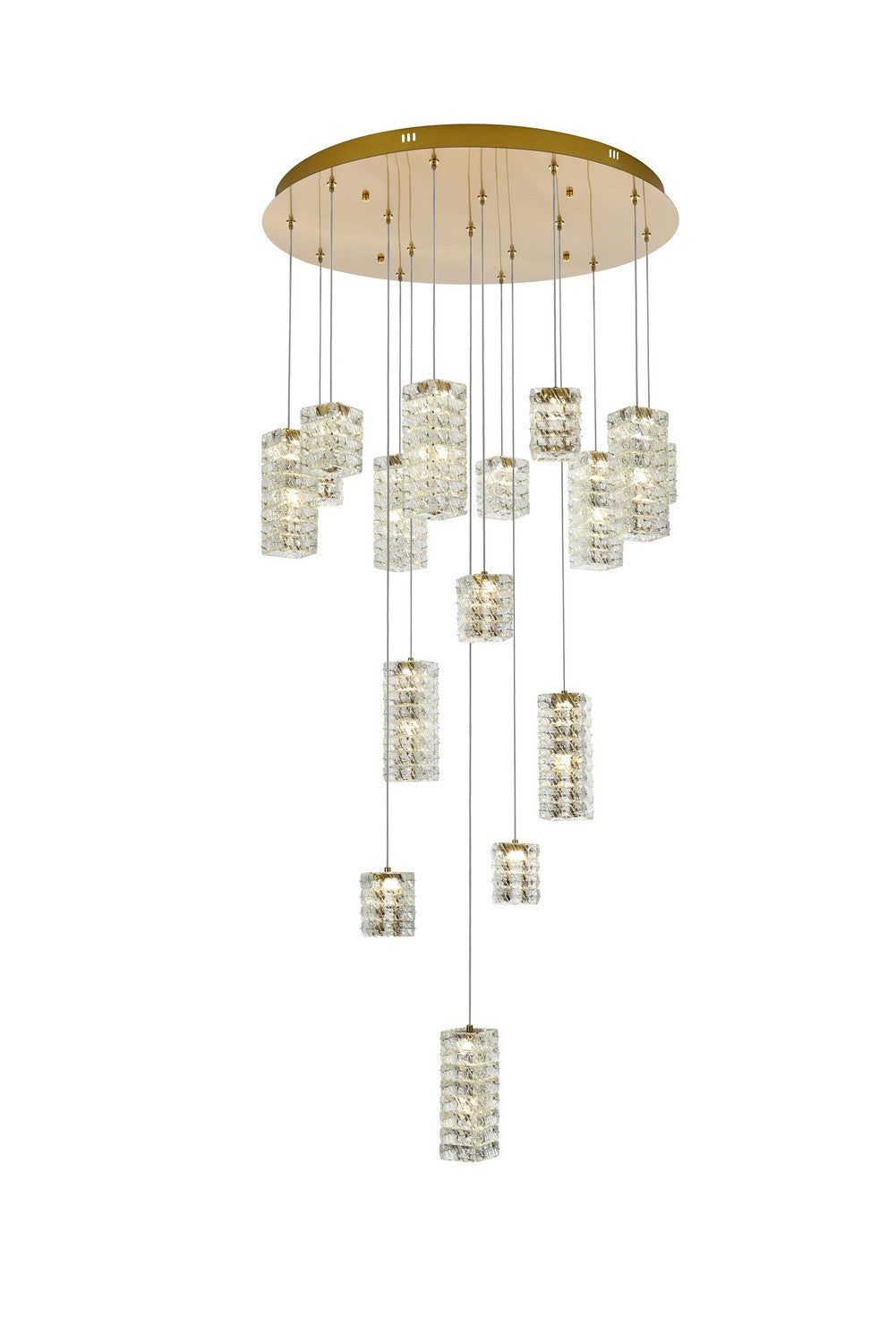 Elegant Lighting LED Pendant from the Aston collection in Satin Gold finish