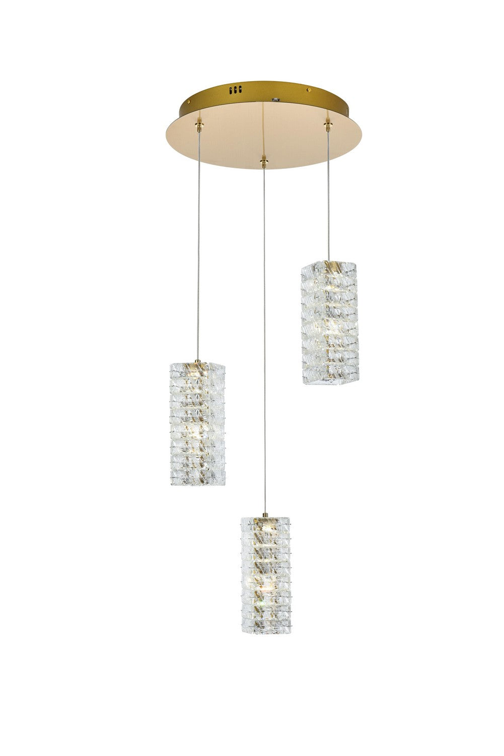 Elegant Lighting LED Pendant from the Aston collection in Satin Gold finish