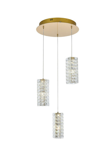 Elegant Lighting LED Pendant from the Aston collection in Satin Gold finish