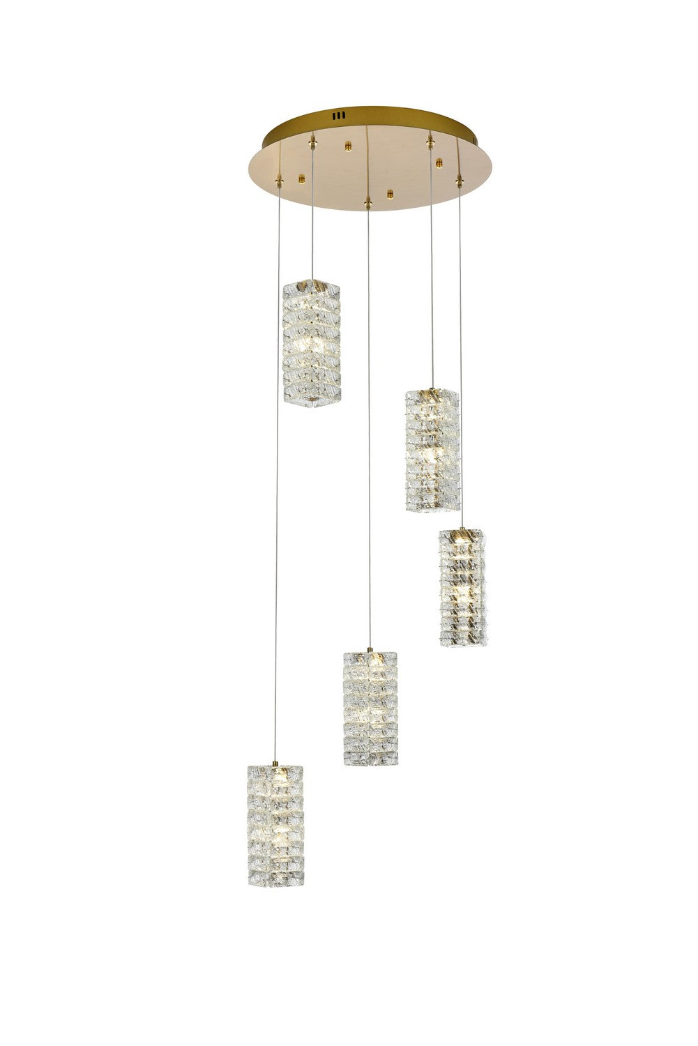 Elegant Lighting LED Pendant from the Aston collection in Satin Gold finish