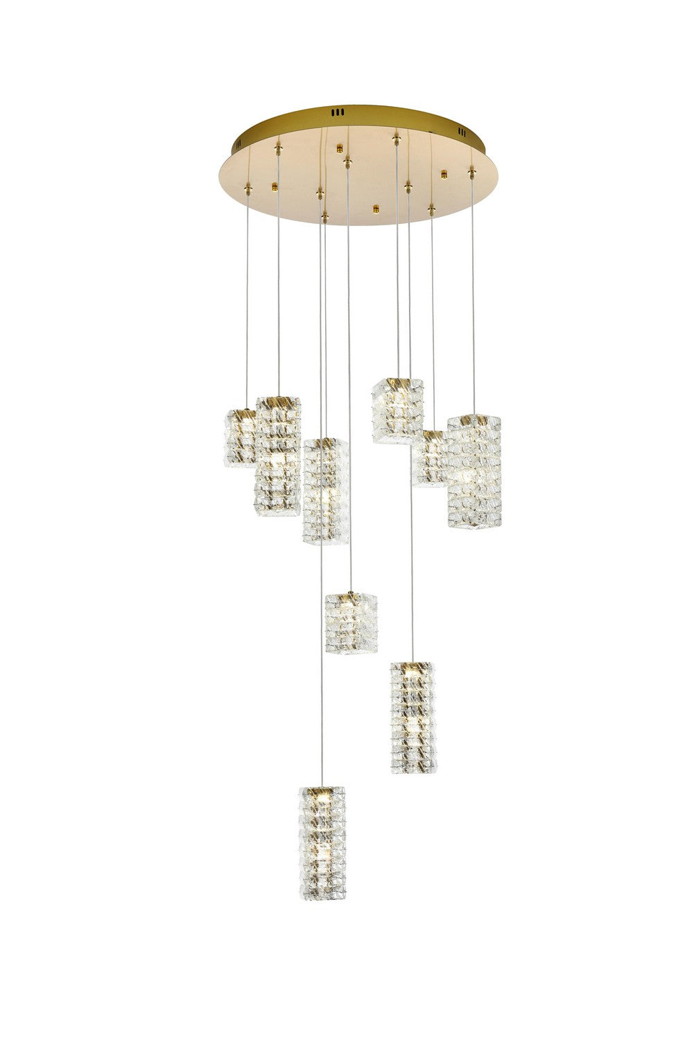 Elegant Lighting LED Pendant from the Aston collection in Satin Gold finish