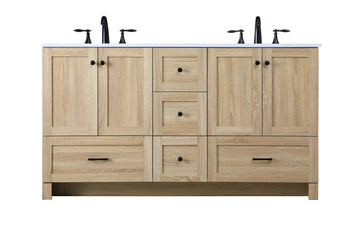 Elegant Lighting Double Bathroom Vanity from the Soma collection in Mango Wood finish