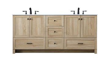 Elegant Lighting Double Bathroom Vanity from the Soma collection in Mango Wood finish