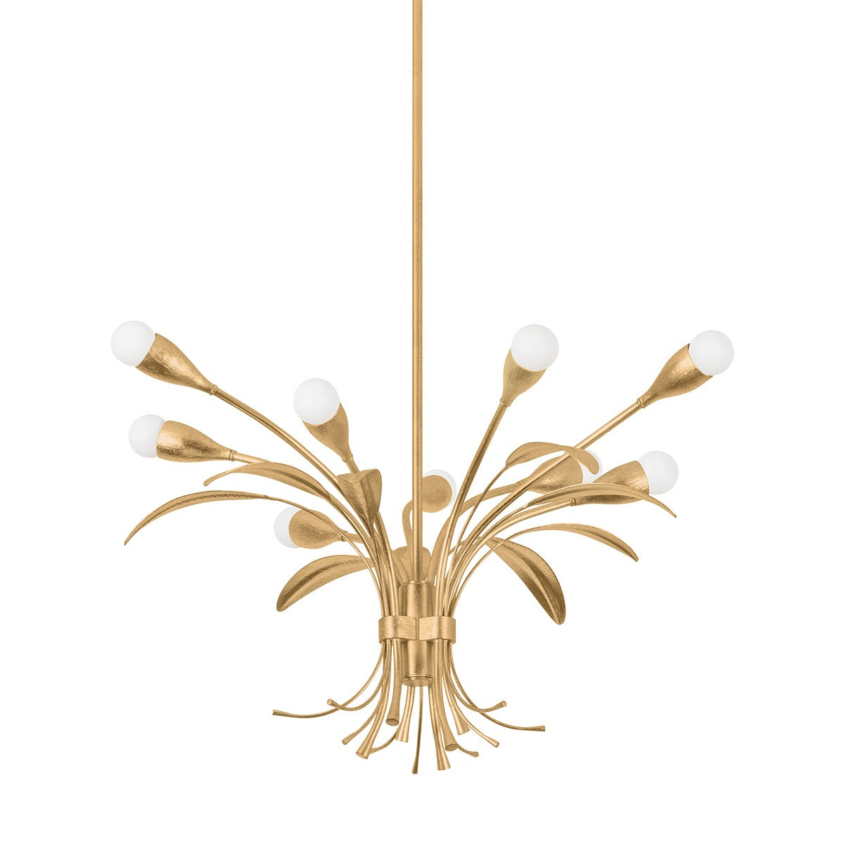 Hudson Valley Nine Light Chandelier from the Bilston collection in Vintage Gold Leaf finish