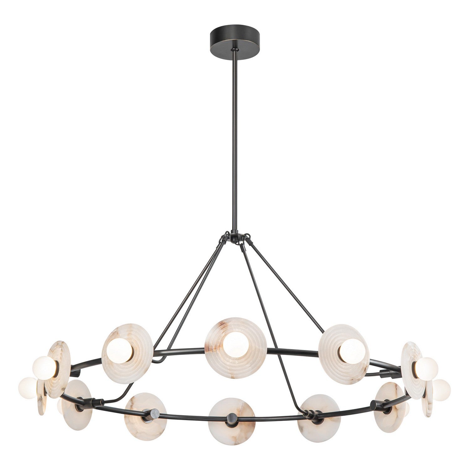 Alora LED Chandelier from the Dahlia collection in Urban Bronze/Alabaster finish